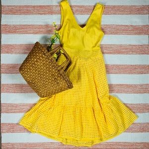 Yellow eyelet dress